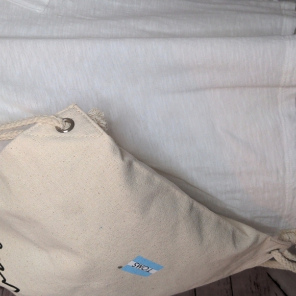 Tom's Unisex Drawstring Natural Canvas Sustainable Eco-Friendly Backpack Bag - Picture 8 of 11